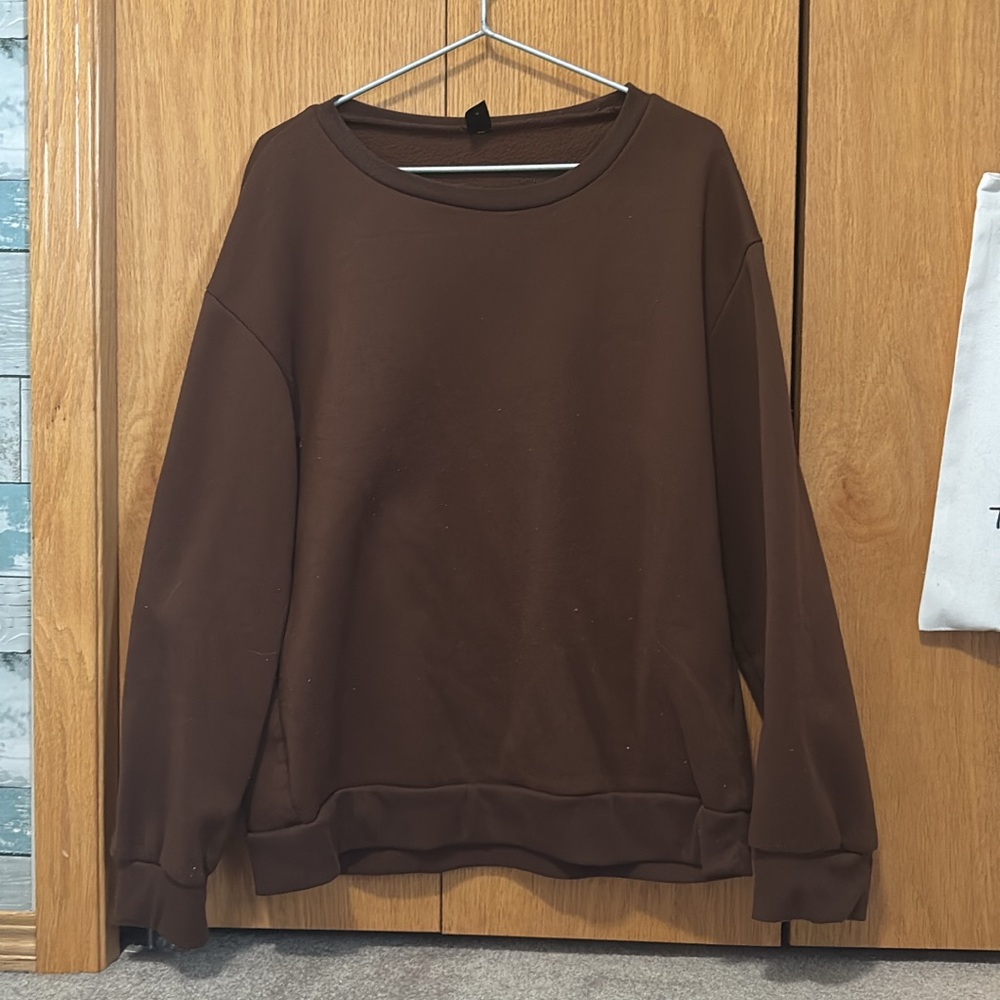 SHEIN Brown Crew Neck Sweater